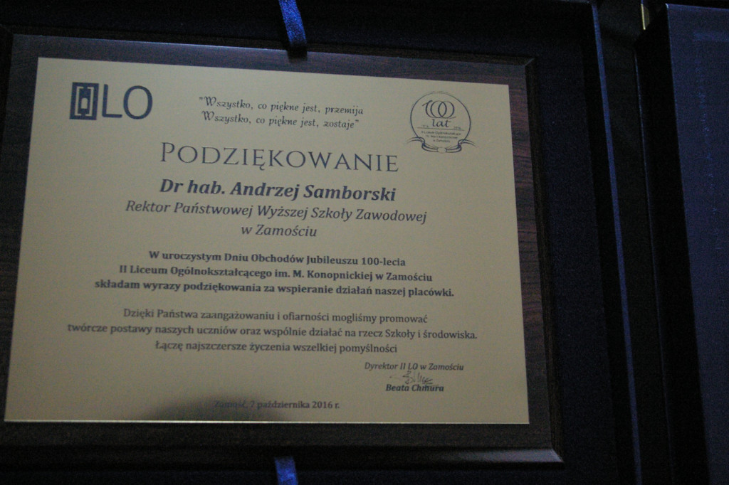 Jubileusz 100-lecia II LO w Zamościu