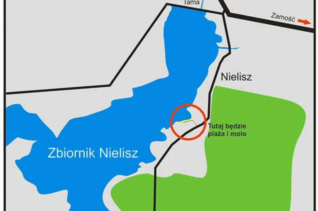 Nielisz z plażami i przystanią