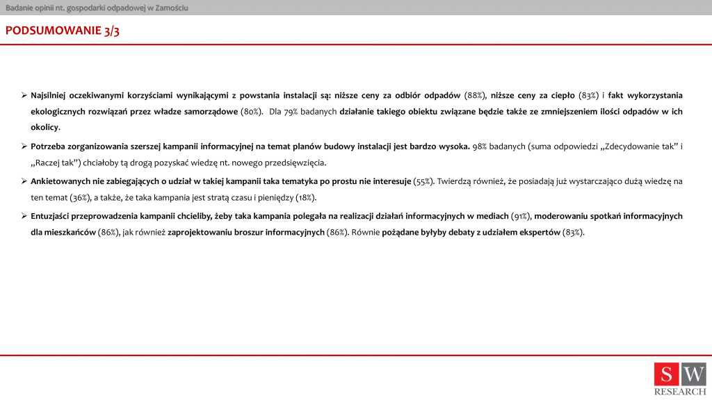 Badanie opinii nt. gospodarki odpadowej w Zamościu