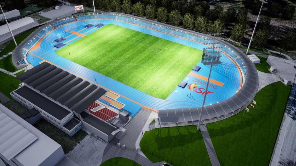 Wizualizacja projektu modernizacji stadionu OSiR w Zamościu