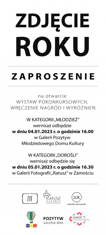 Zdjęcie Roku 2022! Zaproszenie na wernisaże!