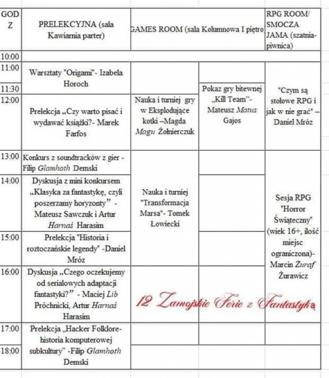 12. Zamojskie Ferie z Fantastyką