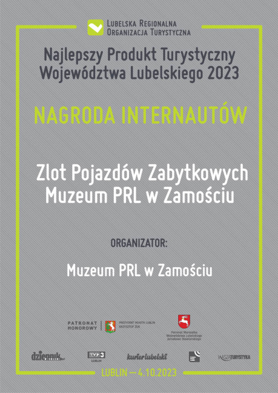 Roztoczańskie Muzeum PRL w Zamościu z nagrodą za Zlot Pojazdów Zabytkowych!