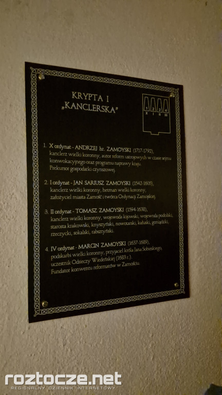 Róża Zamoyska w kryptach katedry zamojskiej