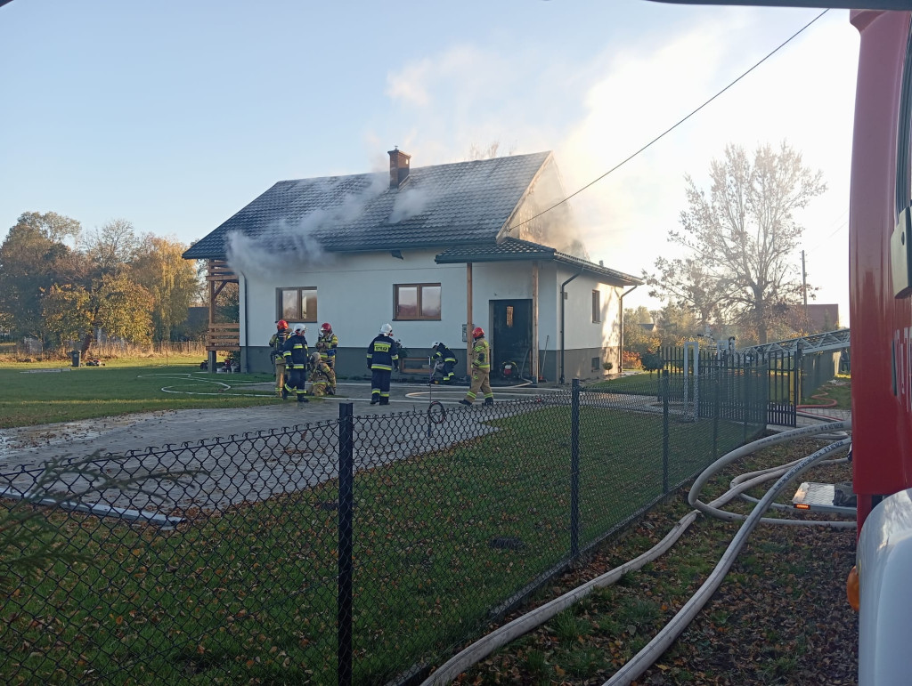 Pożar domu w Białobrzegach