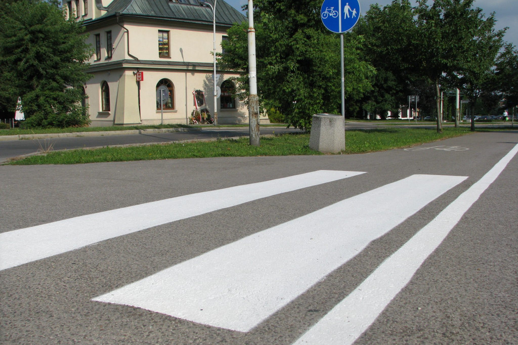 Zamość: Znaki na chodnikach