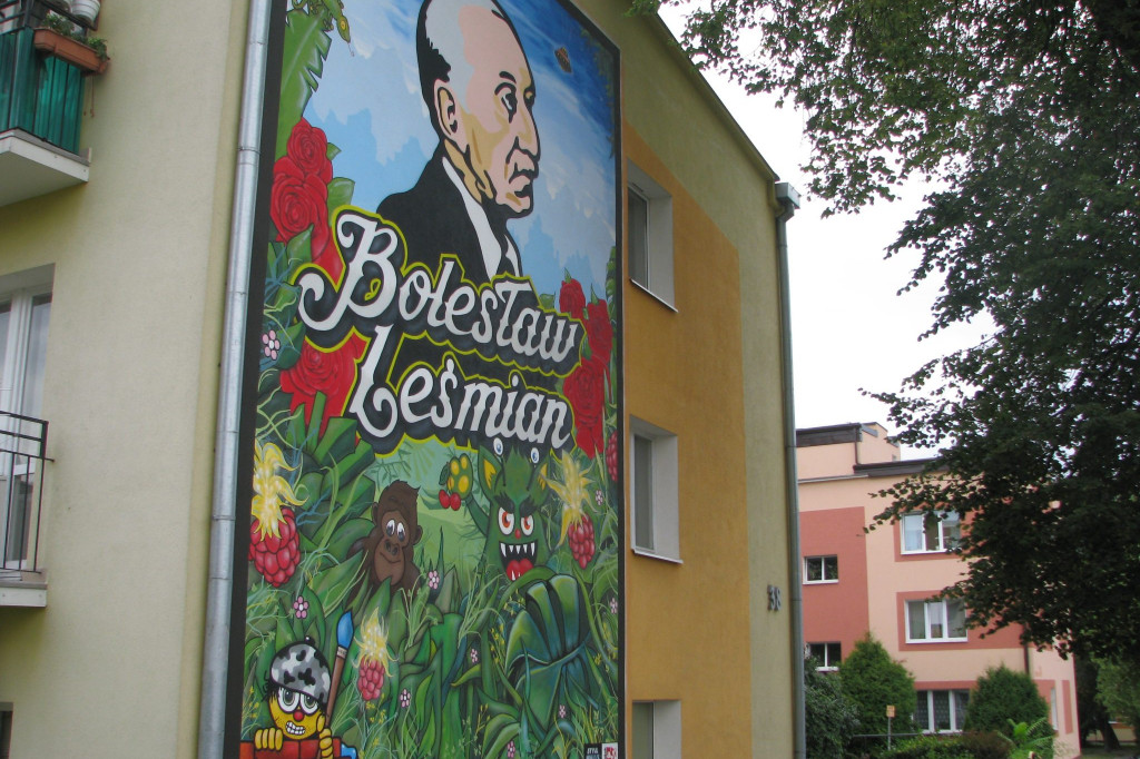 Zamość: Mural Leśmiana na ul. Peowiaków
