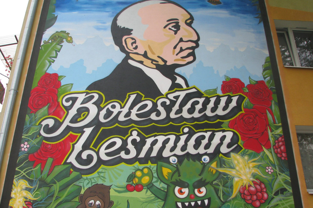 Zamość: Mural Leśmiana na ul. Peowiaków