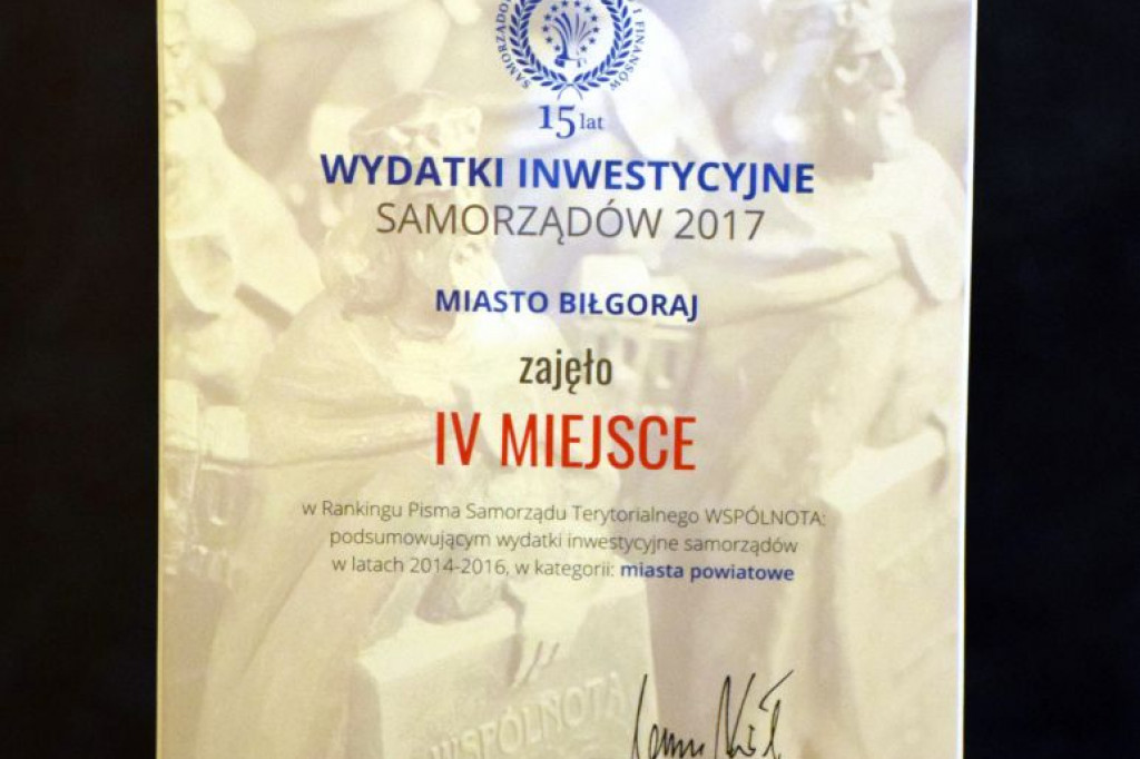 Biłgoraj: Wysoko w rankingu Wspólnoty