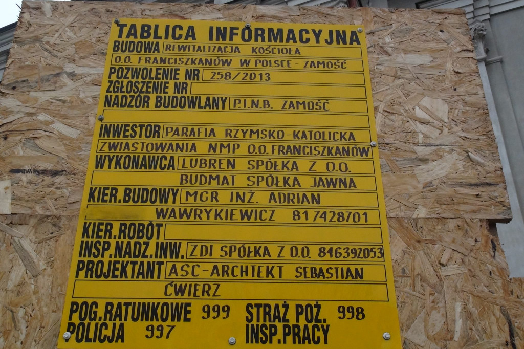 Zamość: Trwa remont kościoła oo. franciszkanów [FOTO]