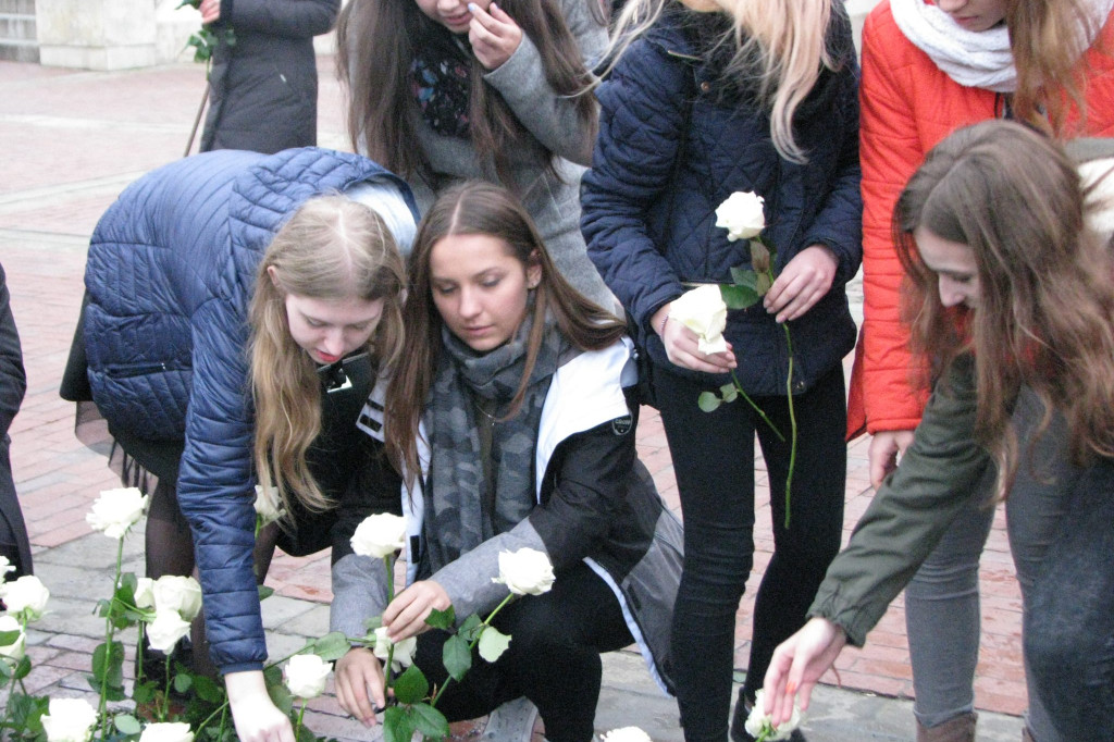 Zamość: Biało-czerwona flaga z 1000 róż [FOTO]