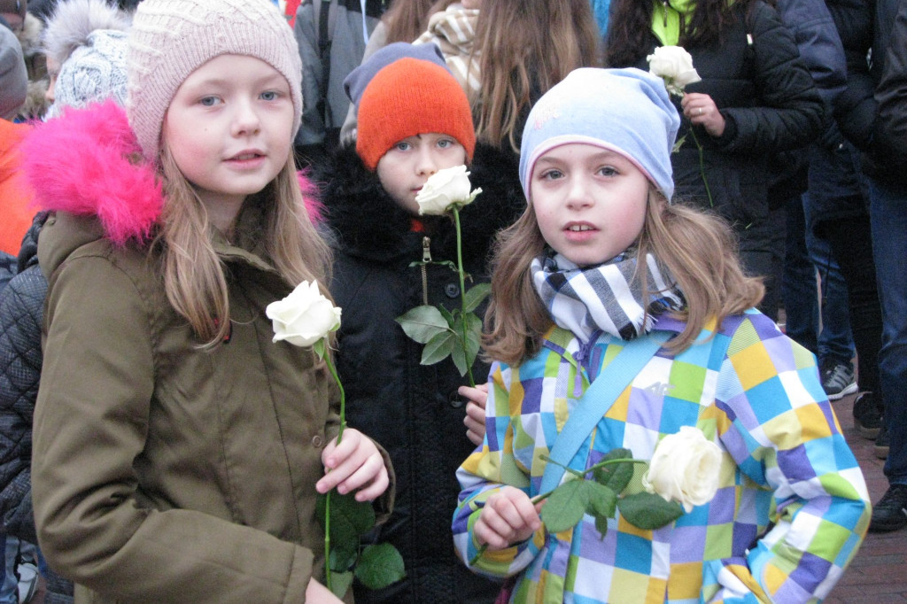 Zamość: Biało-czerwona flaga z 1000 róż [FOTO]