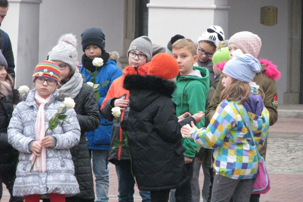 Zamość: Biało-czerwona flaga z 1000 róż [FOTO]