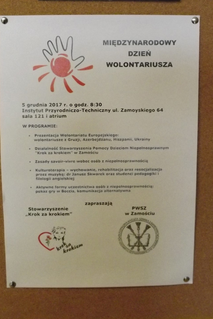 Zamość: Międzynarodowy Dzień Wolontariusza na PWSZ