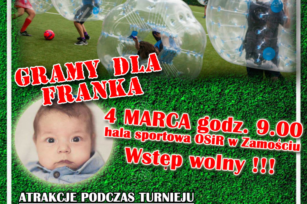 Zamość: Charytatywny Turniej w BUBBLE FOOTBAL - Gramy dla Franka
