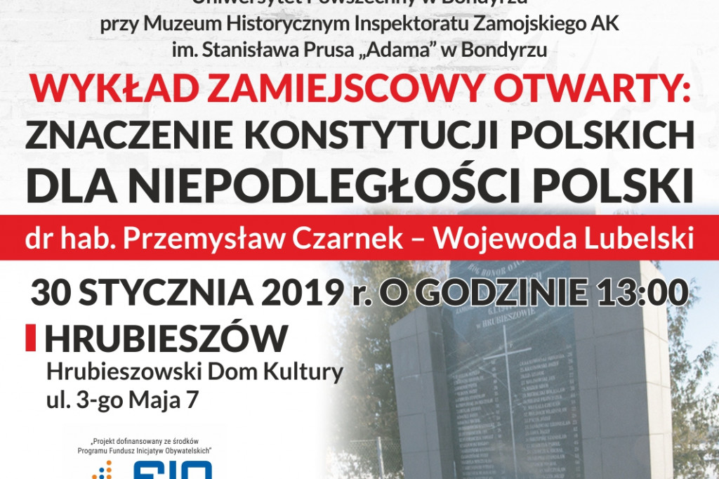 Hrubieszów/Tomaszów Lub.: Wojewoda Lubelski - dr hab. Przemysław Czarnek wygłosi wykład