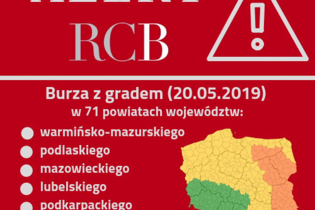 Województwo lubelskie nawiedzą burze z gradem! Alert RCB