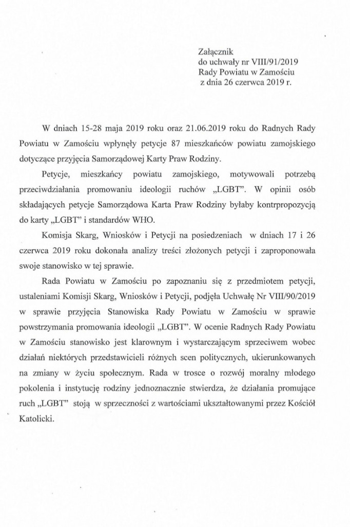 Radni nie przyjęli Samorządowej Karty Praw Rodziny [dot. LGBT+]