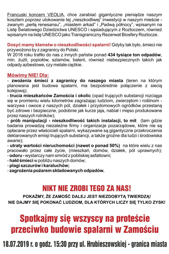 Możliwe utrudnienia w ruchu! Będzie protest przeciw spalarni