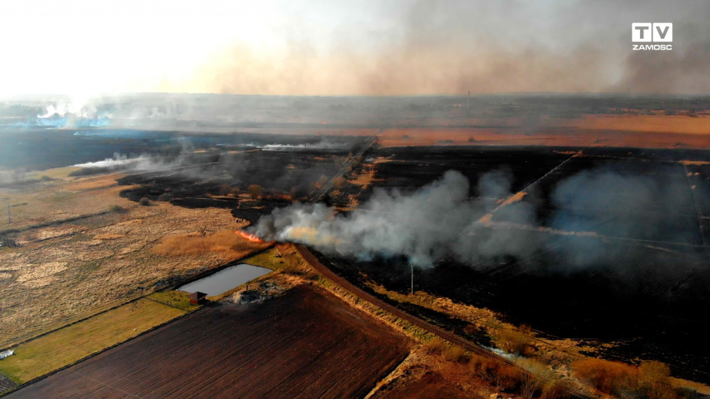 Pożar 150 ha suchych traw