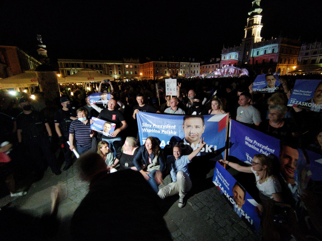 Burzliwy koniec kampanii w Zamościu! Andrzej Duda! Rafał Trzaskowski!