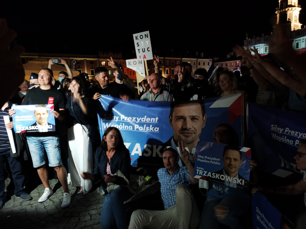 Burzliwy koniec kampanii w Zamościu! Andrzej Duda! Rafał Trzaskowski!