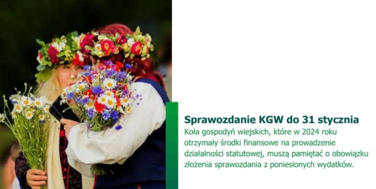 Pamiętajcie! Sprawozdanie KGW do końca stycznia
