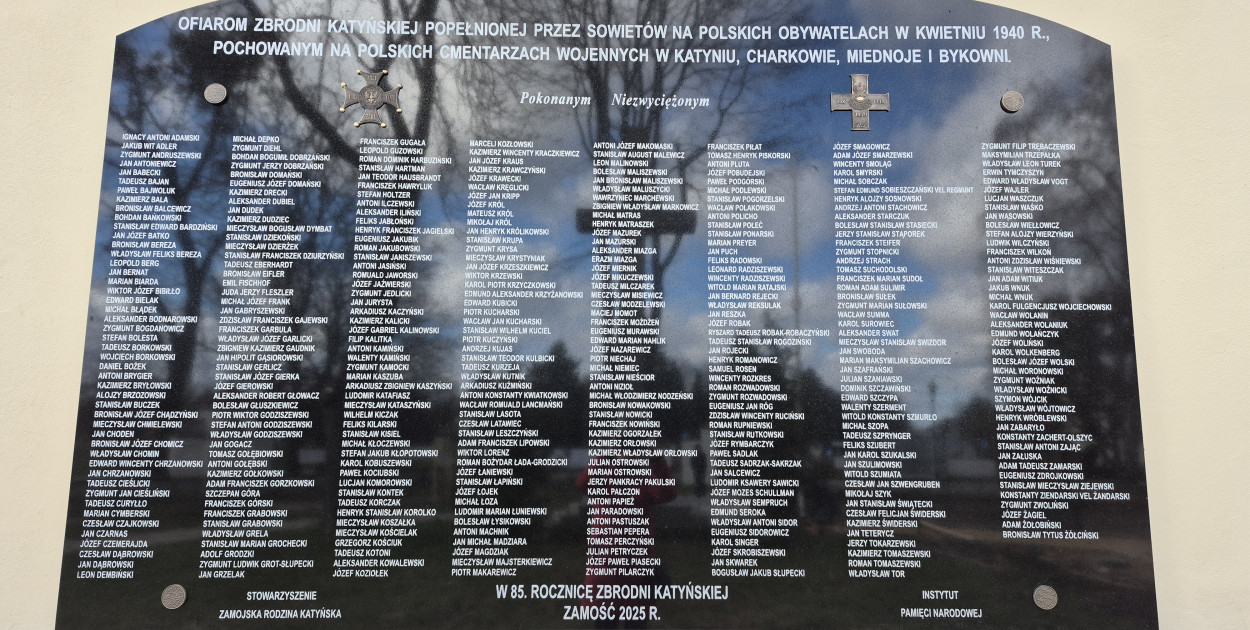 Zamojskie obchody upamiętniające 85. rocznicę Zbrodni Katyńskiej