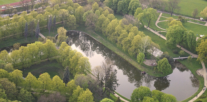 Zdjęcia lotnicze. Park Miejski; fot. Waldemar Radczak