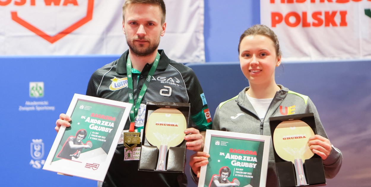 AMP Tenis Stolowy Gdansk 2023 Jakub Folwarski, Anna Wegrzyn, fot. Grzegorz Jędrzejewski