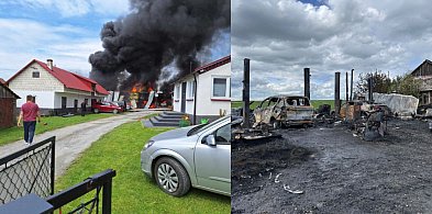Wielki pożar warsztatu. Rodzina z dziećmi bez środków do życia-364067