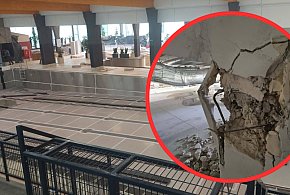 Awaria na pływalni w Biłgoraju. Uszkodzony słup i pęknięcia