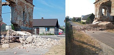 Runęła ściana synagogi w Łaszczowie. O krok od tragedii