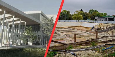 Chełm: zamiast biurowca „dziura w ziemi”. W tle Zamość