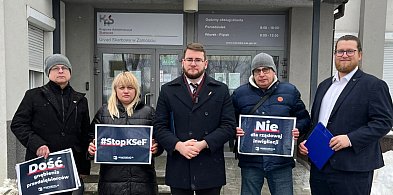 Protest Konfederacji w Zamościu przeciwko KSeF