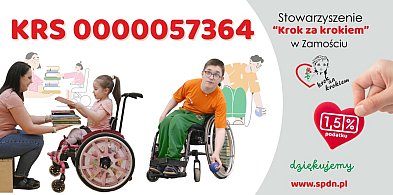 Ostatnia szansa: przekaż 1,5% dla „Krok za krokiem” w Zamościu