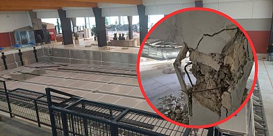 Awaria na pływalni w Biłgoraju. Uszkodzony słup i pękni