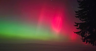 Niezwykła zorza polarna na Roztoczu