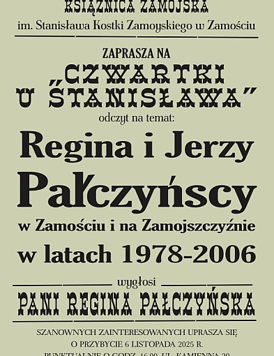 „Czwartki u Stanisława” – spotkanie o Reginie i Jerzym Pałczyńskich-367541