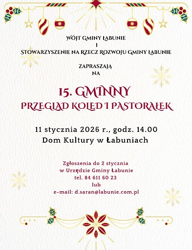 XV Gminny Przegląd Kolęd i Pastorałek w Łabuniach – zaproszenie-368938