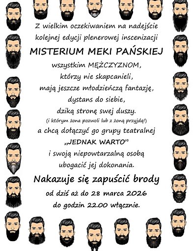 Misterium Meki Pańskiej 2026 – mężczyźni, czas na brody i teatralną przygodę!-369301