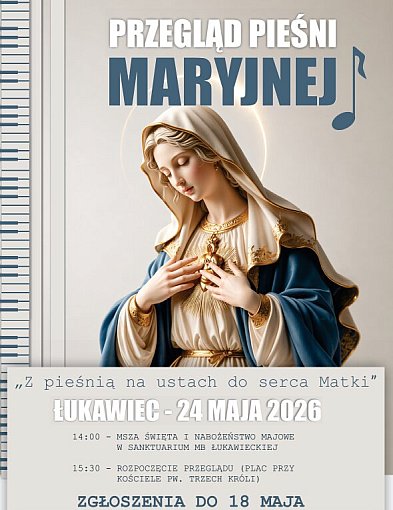 Przegląd Pieśni Maryjnej 2026 w Łukawcu – zaproszenie