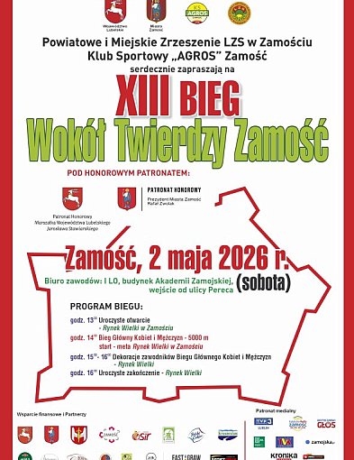 XIII Bieg Wokół Twierdzy Zamość już 2 maja