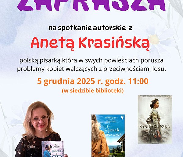 Spotkanie autorskie z Anetą Krasińską w Bibliotece Publicznej Gminy Zamość-368289