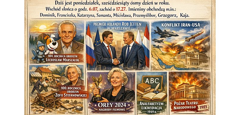 Dziś w kraju i na świecie (poniedziałek, 9 marca)