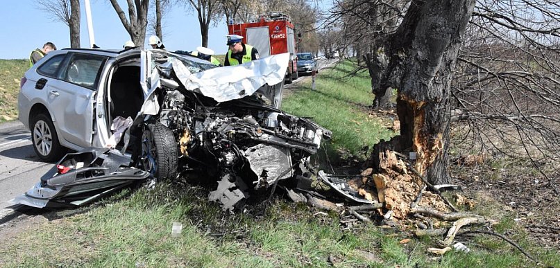 Powiat krasnostawski: 50-letni kierowca ranny po uderzeniu w drzewo
