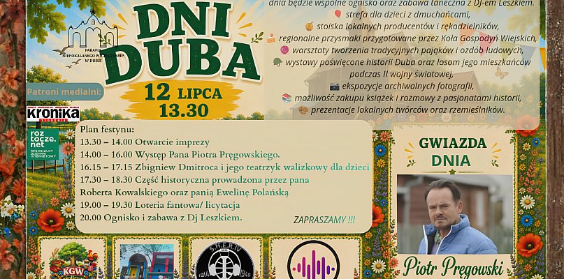 Piotr Pręgowski z „Rancza” gwiazdą Dni Duba. Czeka moc atrakcji