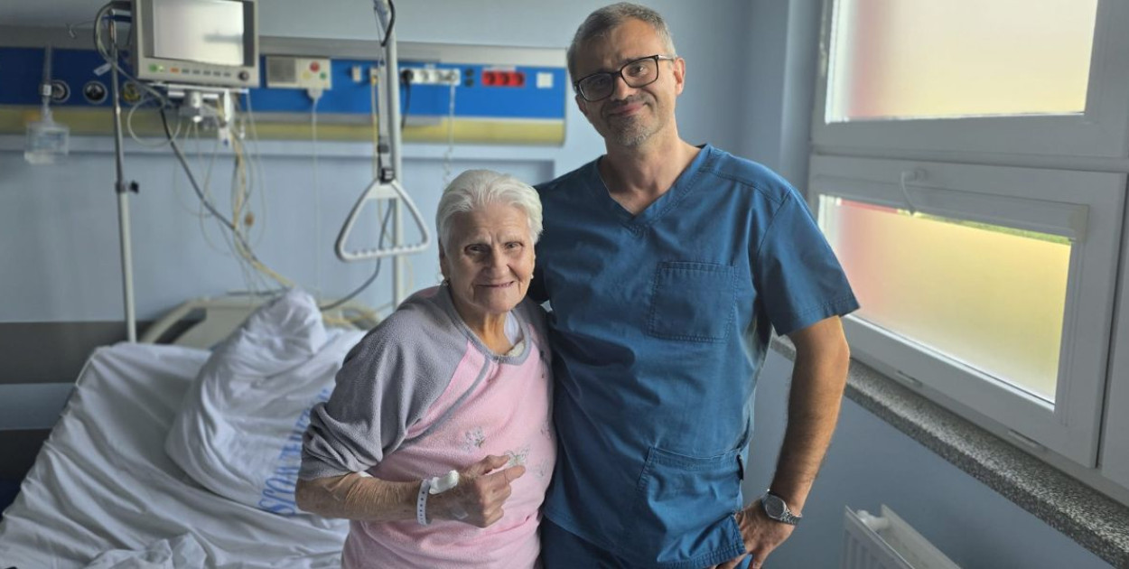 Pani Łucja i lek. Wojciech Szpyrka/ Foto:  Wojewódzki Szpital im. Św. Ojca Pio w Przemyślu