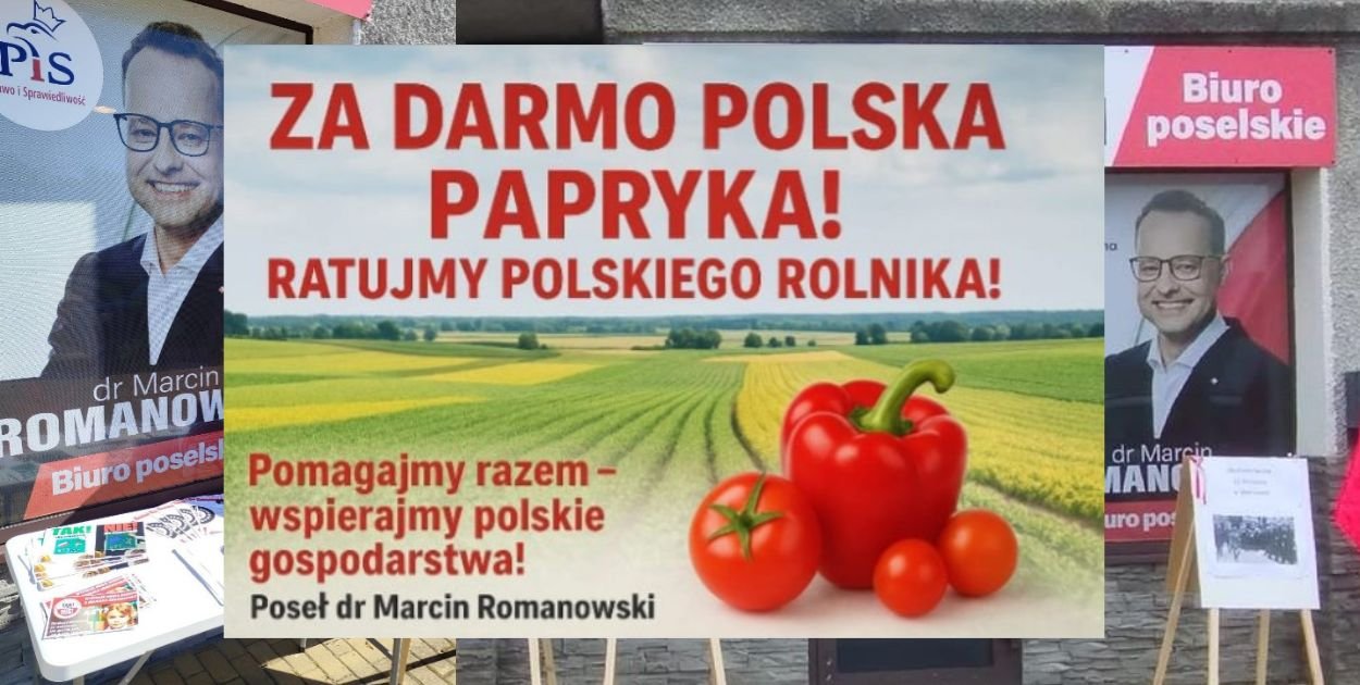 Poseł Romanowski rozdaje darmową paprykę mieszkańcom Biłgoraja
