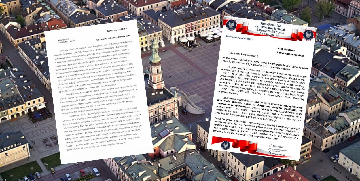 Zdjęcia lotnicze. Rynek Wielki, Ratusz, Stare Miasto fot. Waldemar Radczak/Spór o finansowanie Starego Miasta i sytuację PKP LHS. Radni apelują, poseł odpowiada ostro